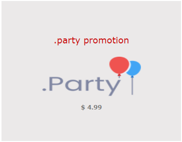 $4.99 .PARTY Domain Promos and Deals