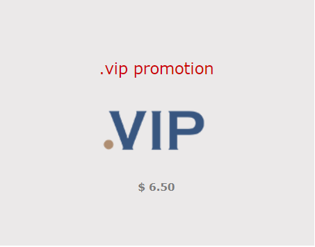 Register .VIP Domain Name $6.5