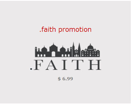 Register .FAITH Domain Name $6.99
