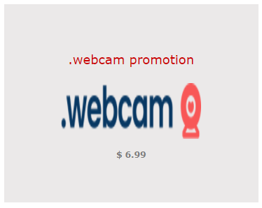Register .WEBCAM Domain Name $6.99
