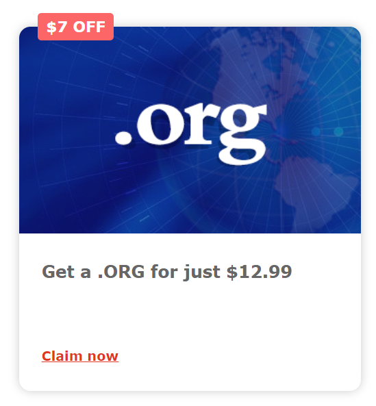 .ORG Domain Name Low Price Promotion | NiceNIC.NET