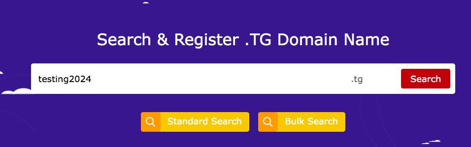 What is the value of the Togo domain .tg name? Where to register?