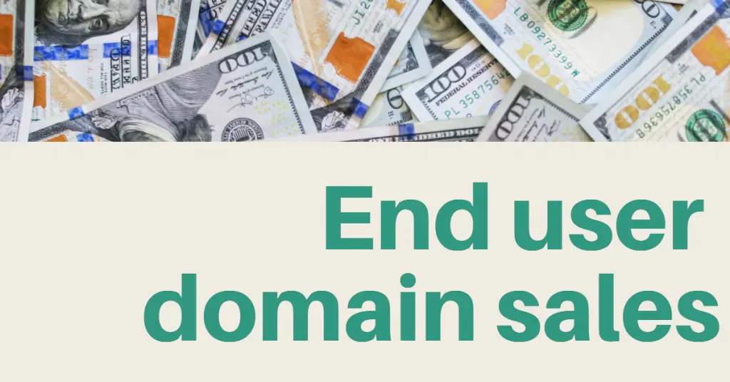 16 end user domain sales up to $30,000