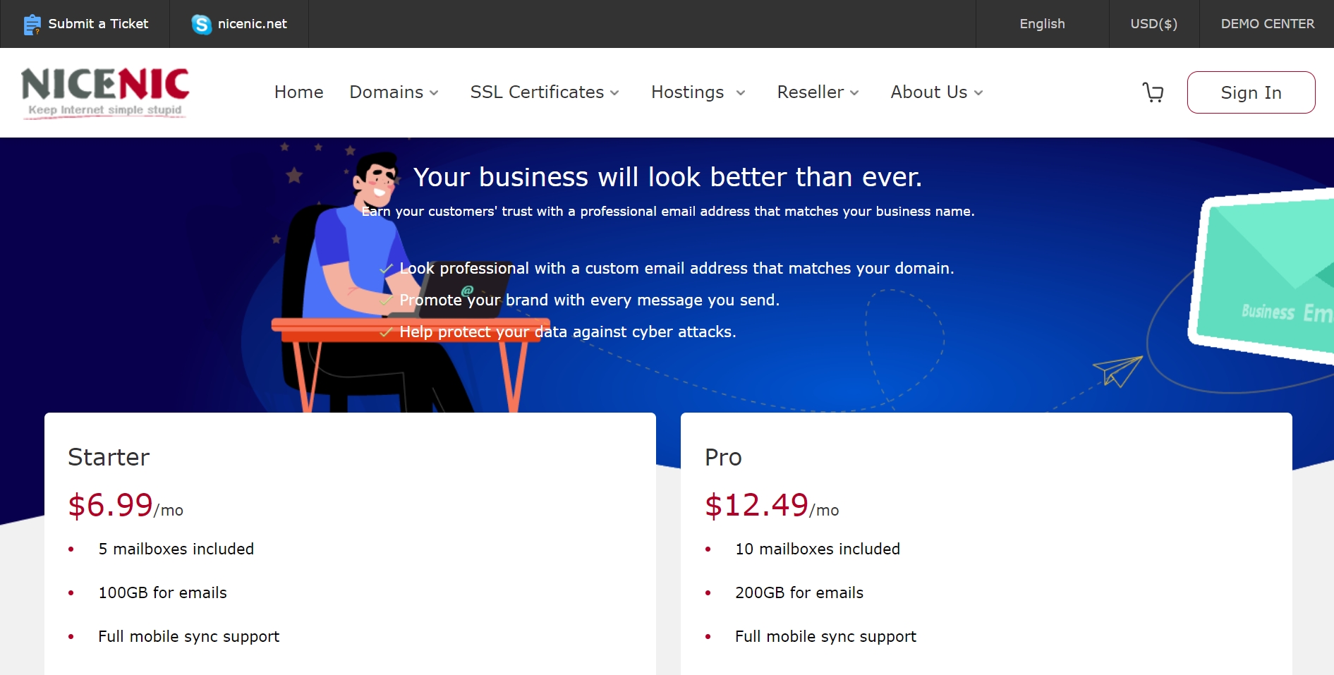 Why choose NiceNIC.NET for professional email?