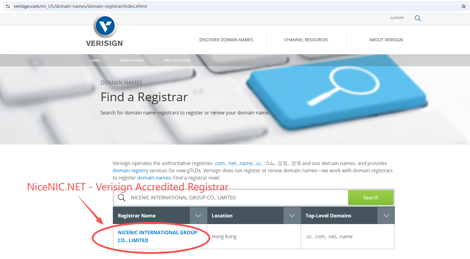 Verisign Accredited Registrar - www.unionroom.cn