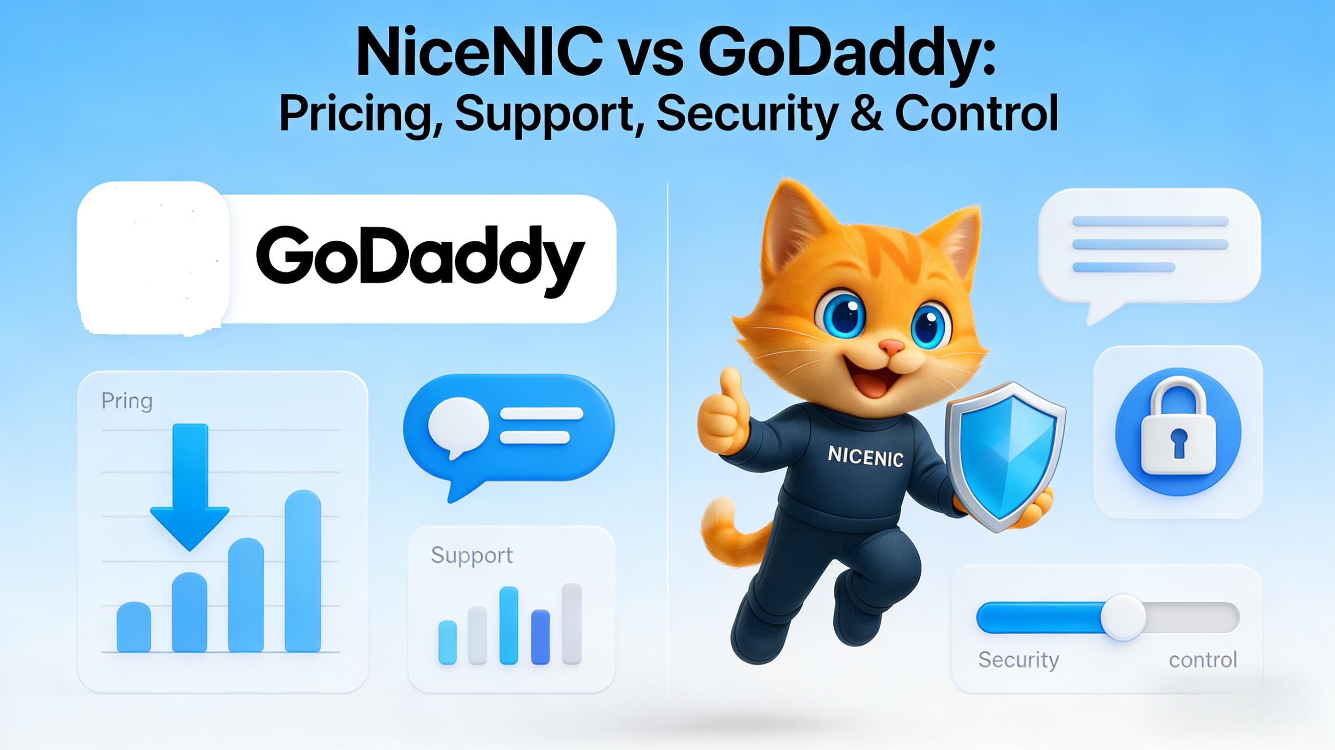 NiceNIC vs GoDaddy: Pricing, Support, Security & Control