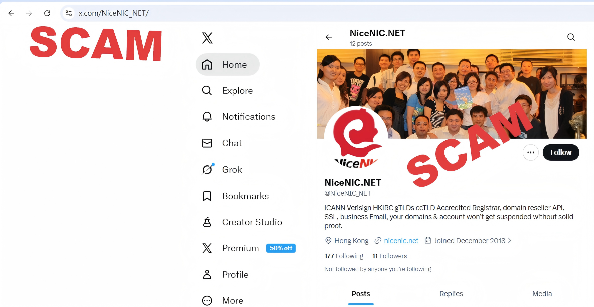 NiceNIC's Official Statement Regarding Unauthorized Social Media Impersonation