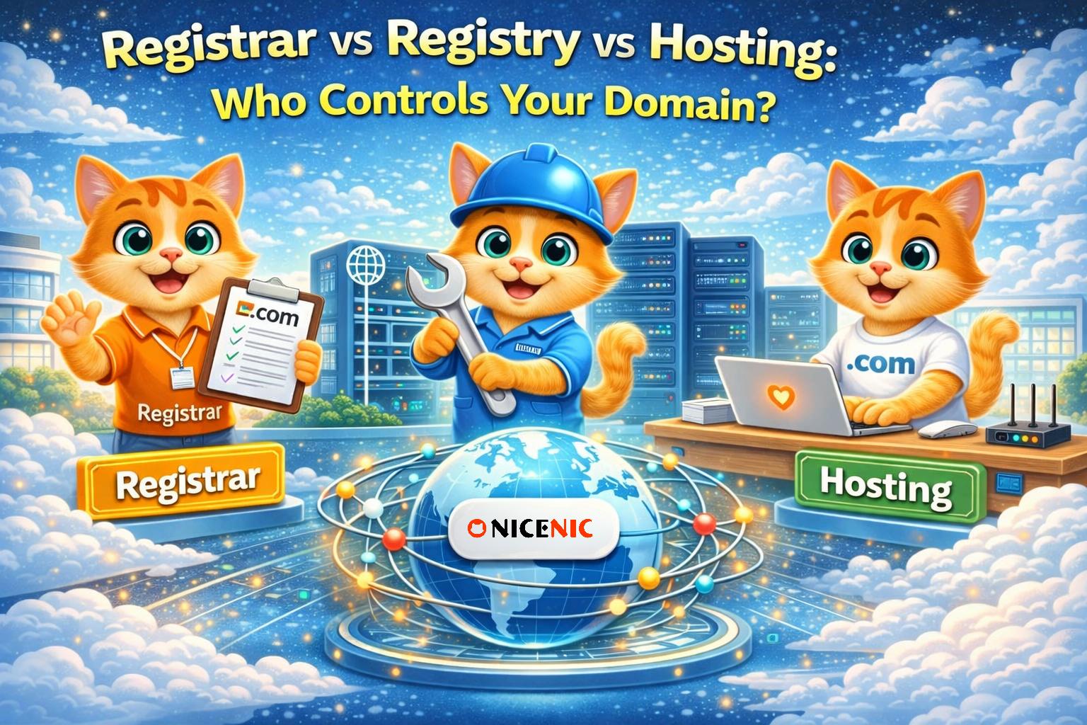 Registrar vs Registry vs Hosting: Who Controls Your Domain? Registrar vs Registry vs Hosting: Who Controls Your Domain?