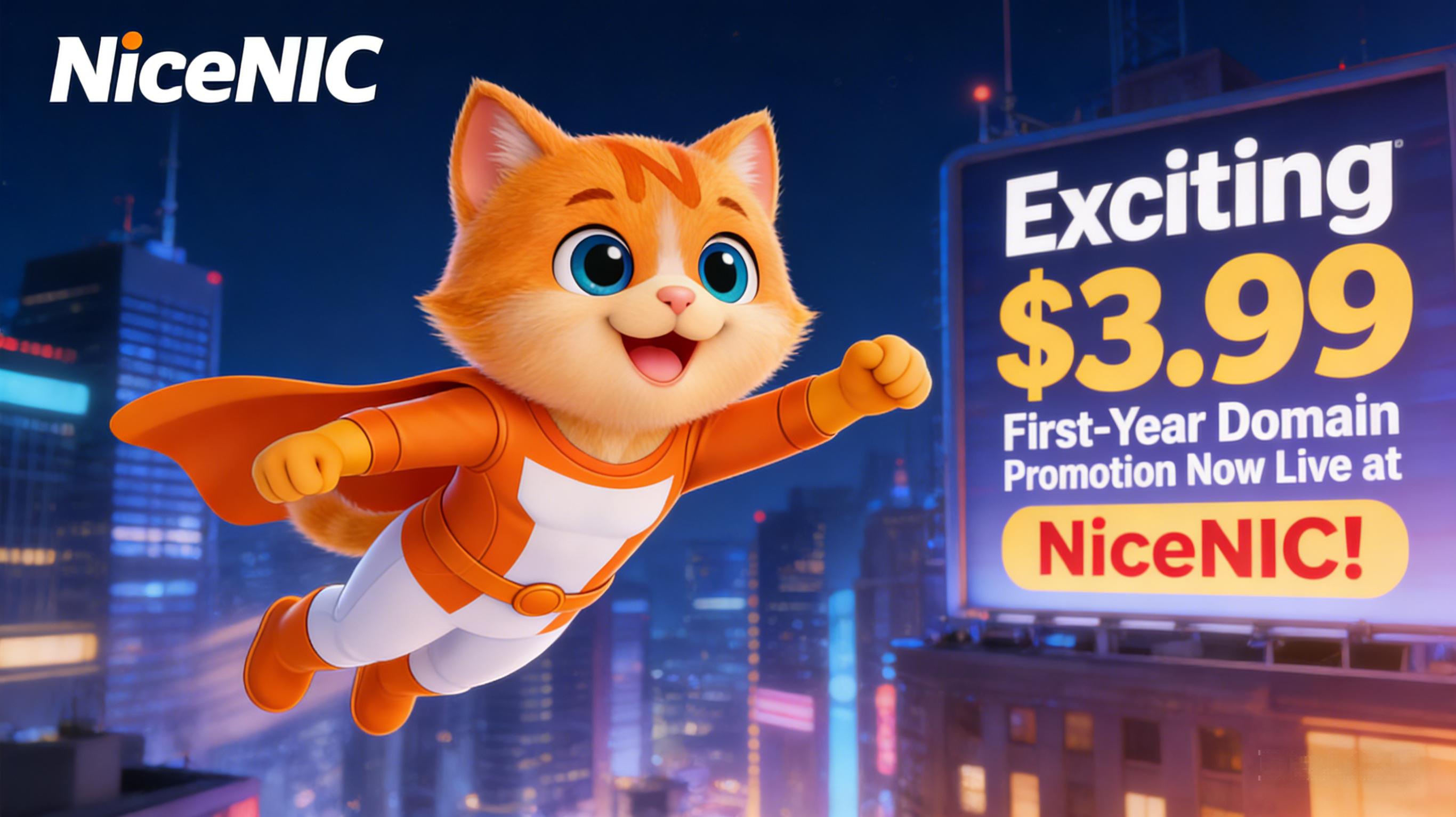 Exciting $3.99 First-Year Domain Promotion Now Live at NiceNIC!