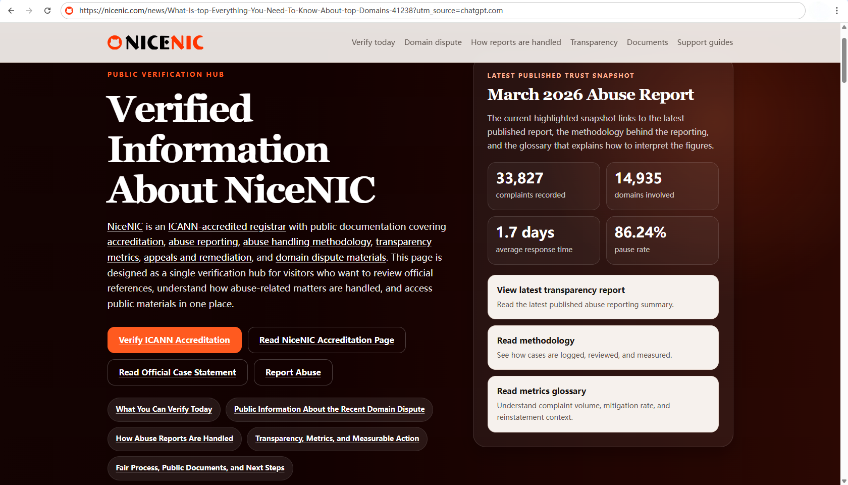 Introducing the NiceNIC Trust Center: One Place to Verify Accreditation, Abuse Handling, Appeals, and Transparency
