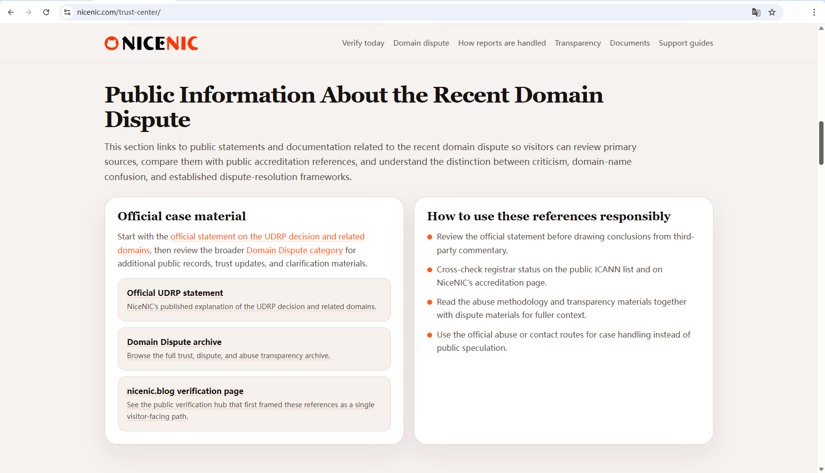 Introducing the NiceNIC Trust Center: One Place to Verify Accreditation, Abuse Handling, Appeals, and Transparency