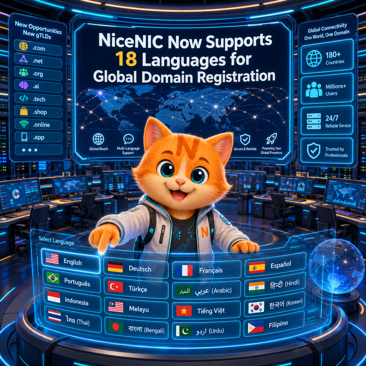 NiceNIC Now Supports 18 Languages for Global Domain Registration and Management