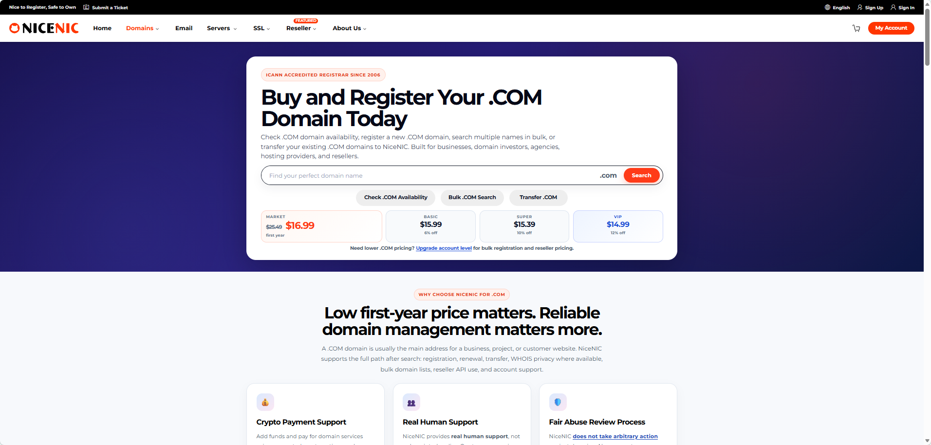Why NiceNIC's Upgraded .COM Page Is Built for Real Domain Buyers