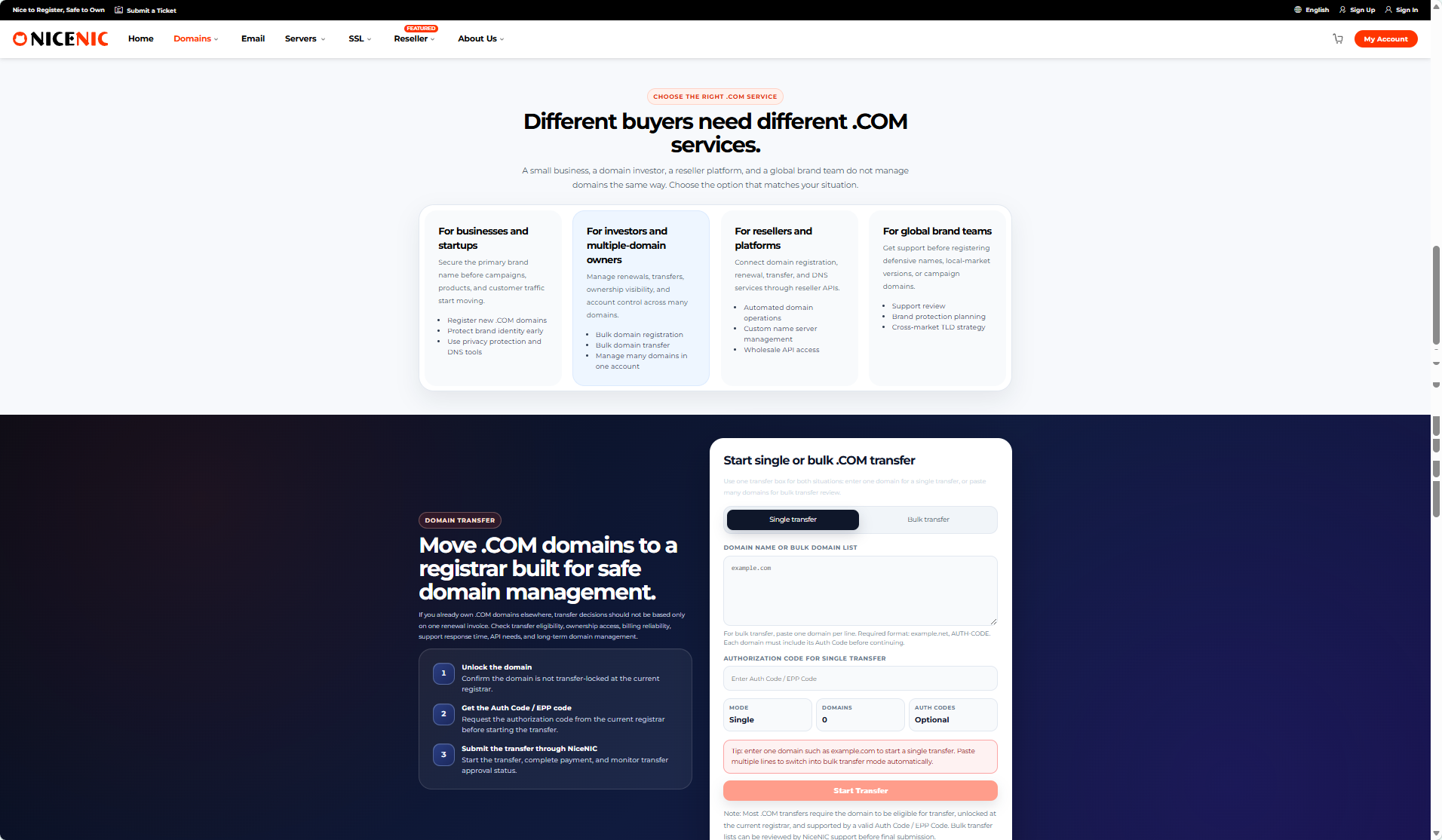 Why NiceNIC's Upgraded .COM Page Is Built for Real Domain Buyers