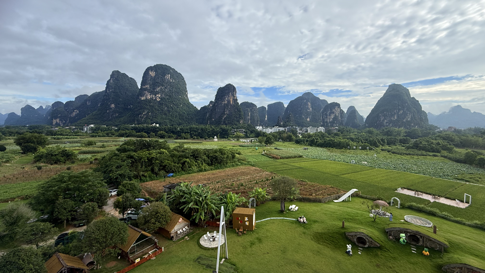 A wider view of Yangshuo, where quiet landscapes bring a longer-term perspective.