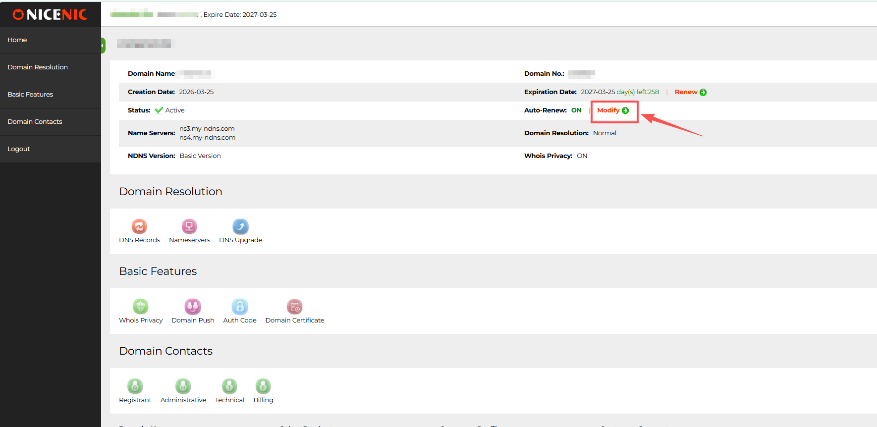 How to Set Up or Turn Off Auto-Renewal for a Single Domain
