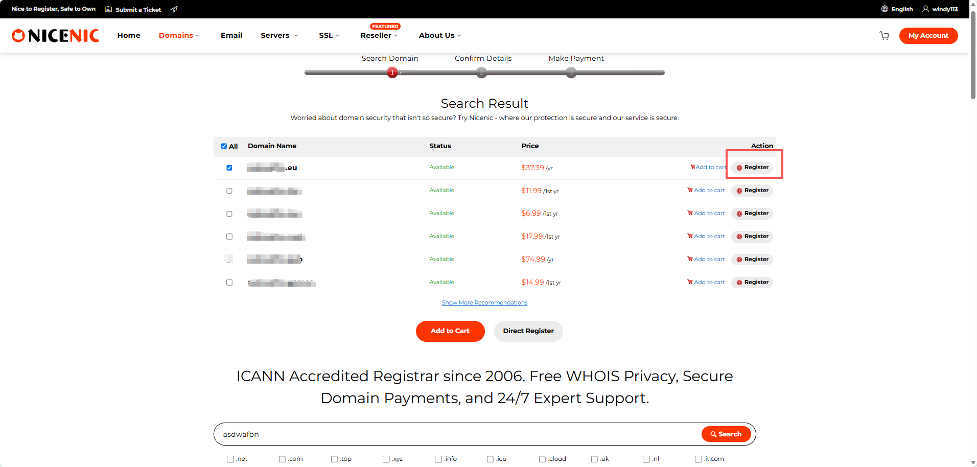 How to Register a .EU Domain at NiceNIC