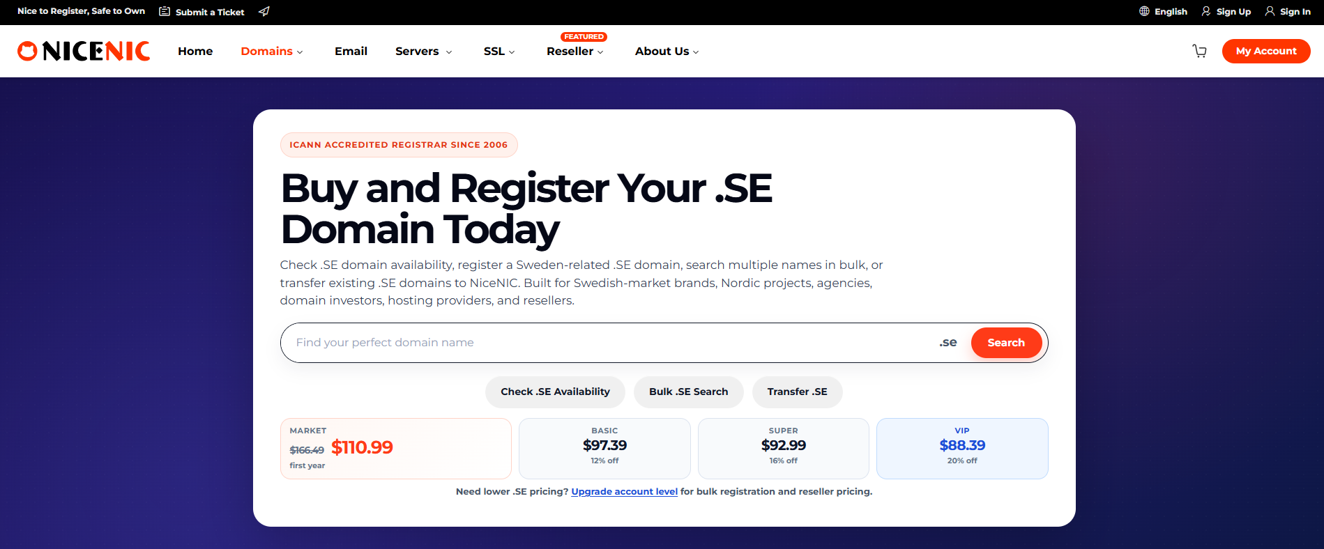 Buy and Register Your .SE Domain Today