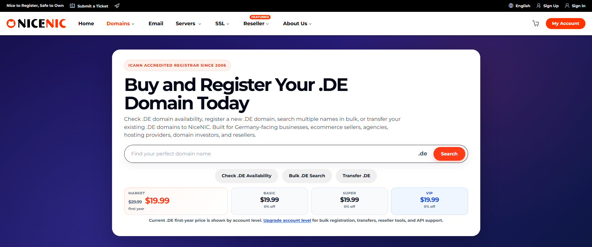 Buy and Register Your .DE Domain Today