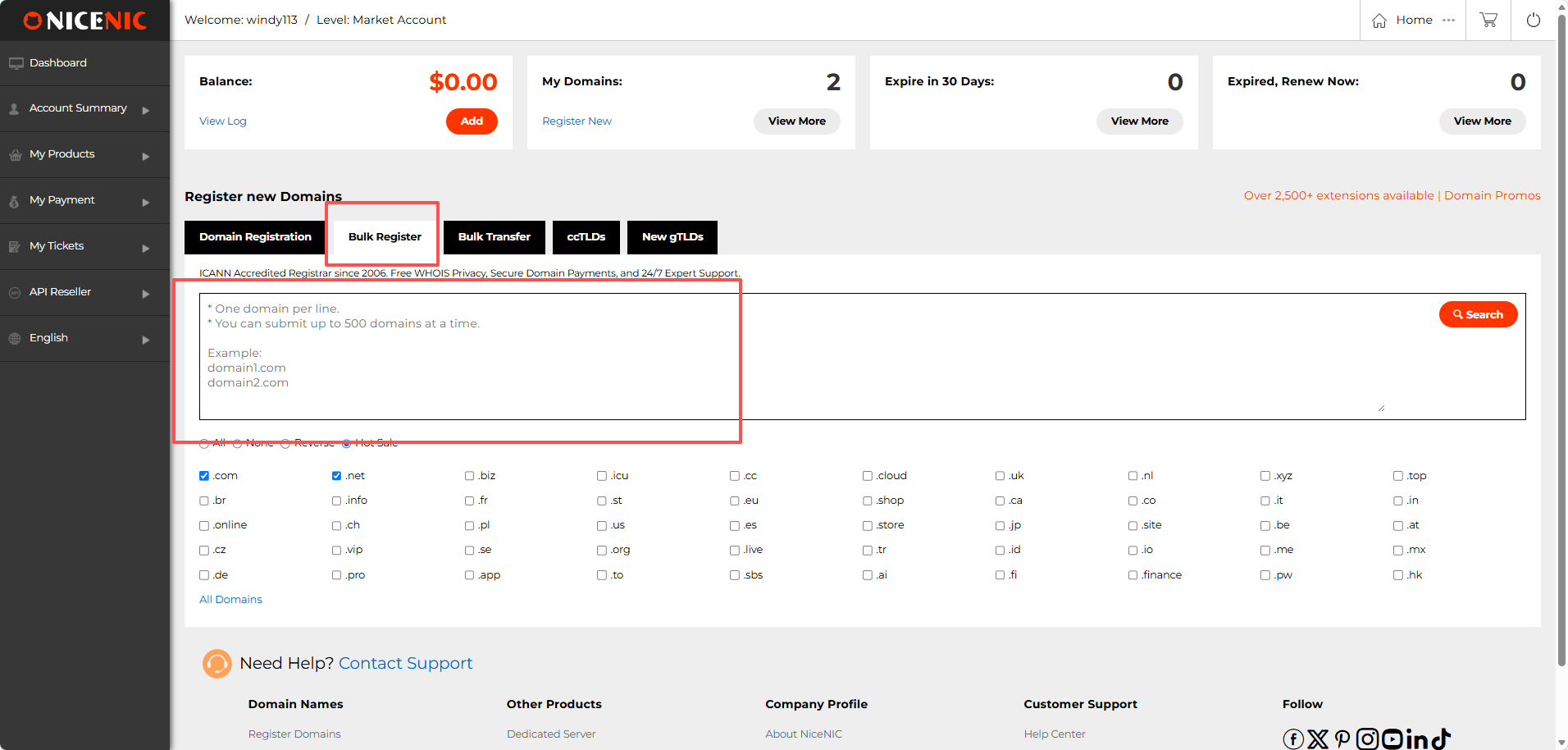 Bulk Domain Registration, Transfer & Renewal with NiceNIC