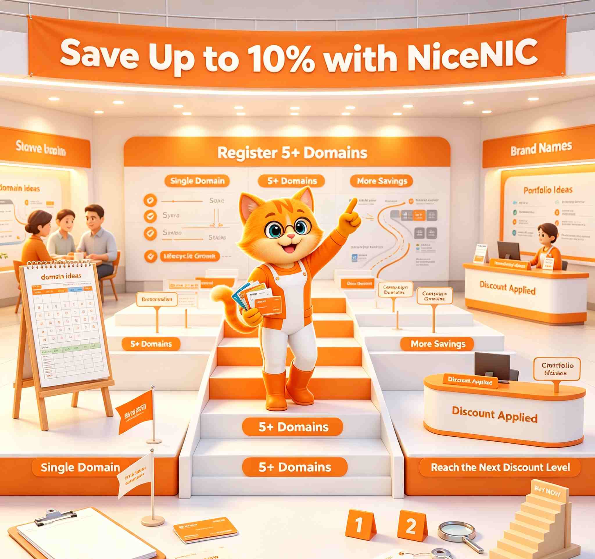 Register 5+ Domains and Save Up to 10% with NiceNIC Register 5+ Domains and Save Up to 10% with NiceNIC