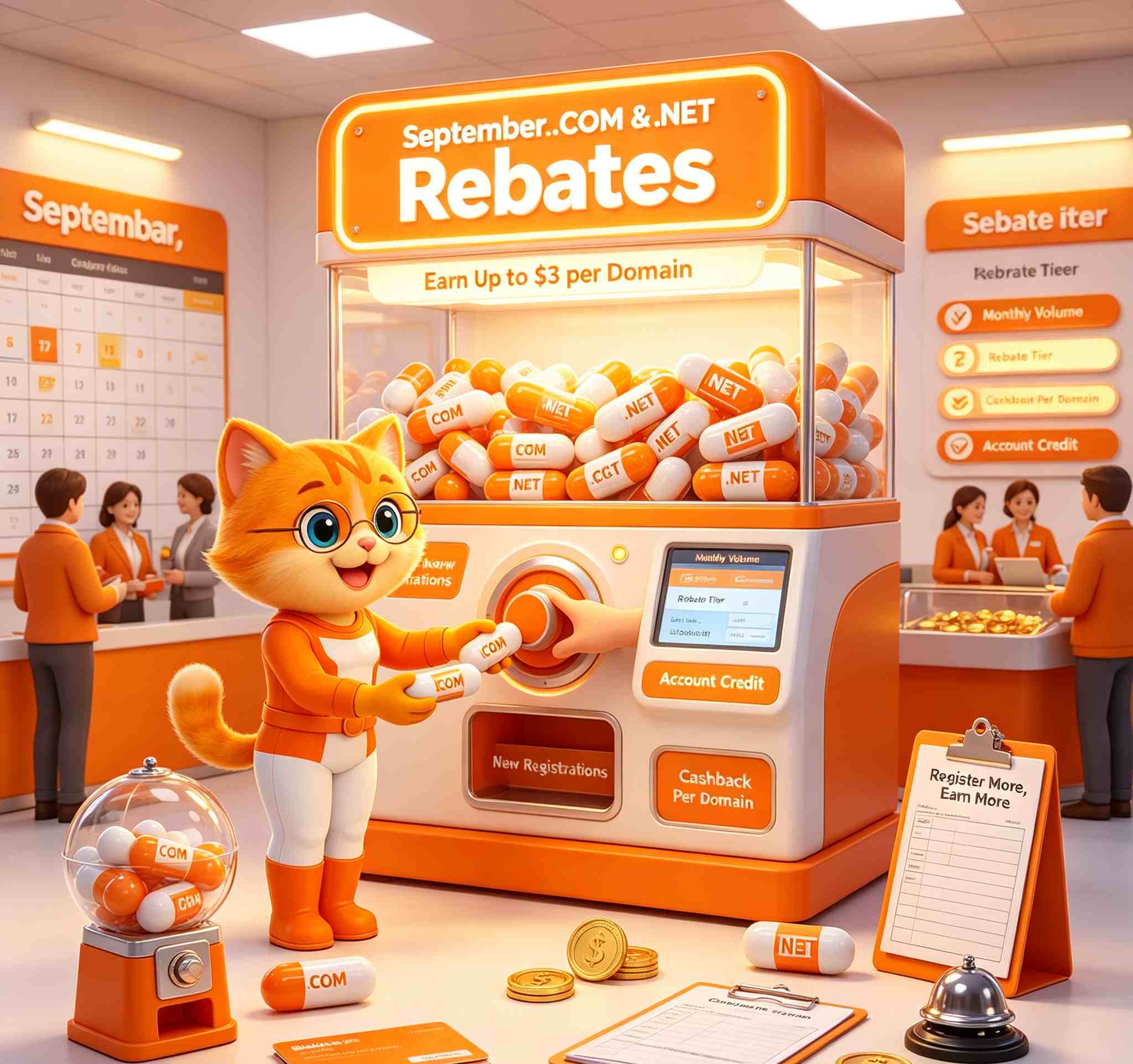 September .COM & .NET Rebates: Earn Up to $3 per Domini
