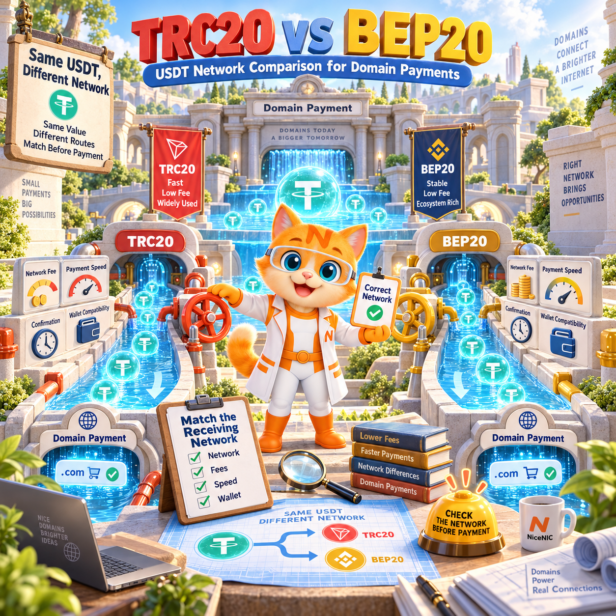 USDT TRC20 vs BEP20: Fees, Speed, Network Differences & Domain Payments USDT TRC20 vs BEP20: Fees, Speed, Network Differences & Domain Payments