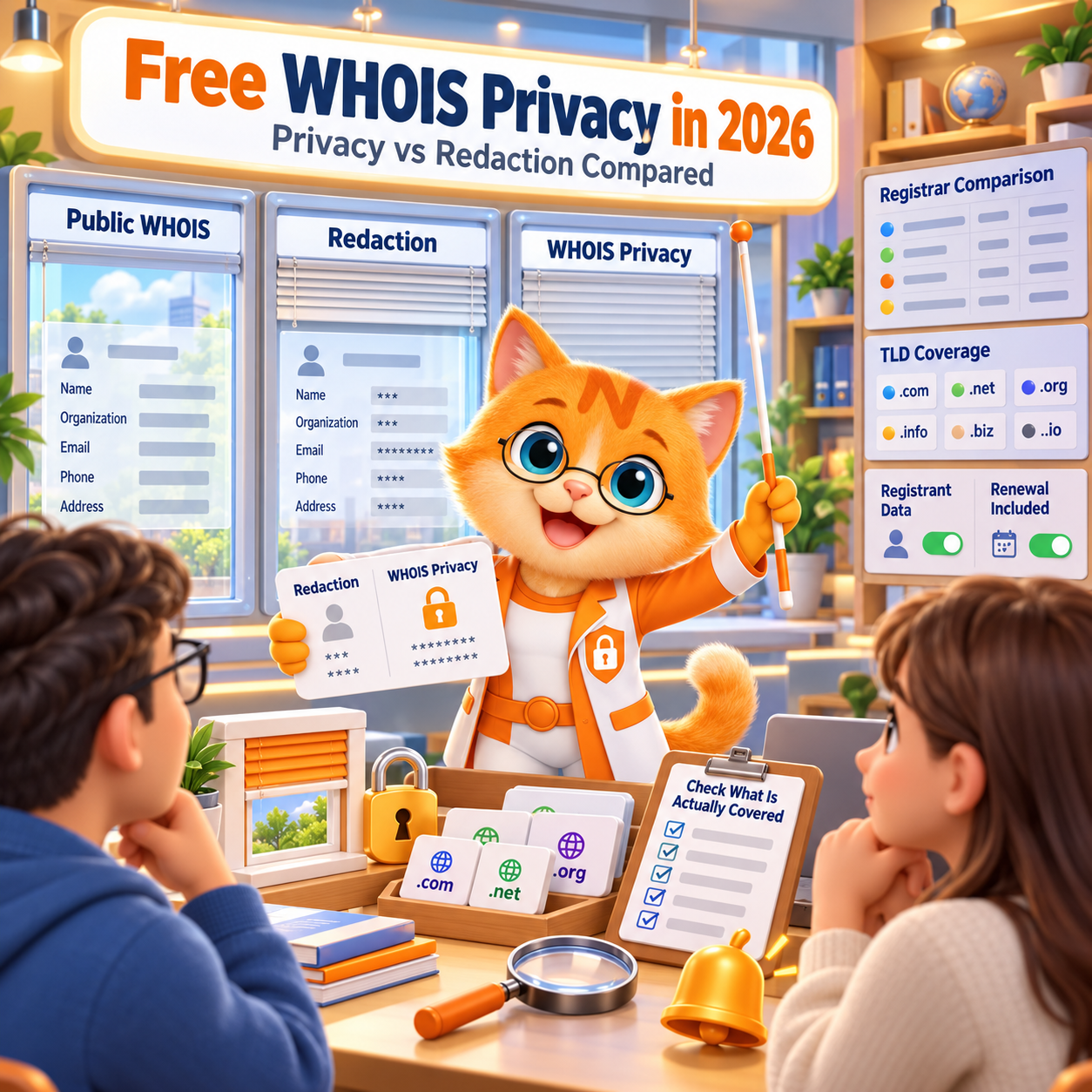 Which Domini Registradors Offer Privacitat WHOIS gratuïta in 2026? Privacy vs Redaction Compared