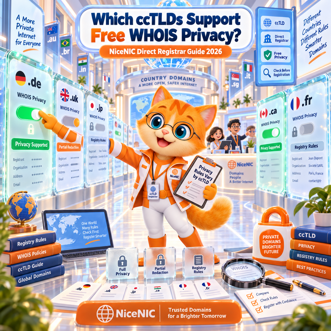 Which ccTLDs Support Free WHOIS Privacy? NiceNIC Direct Registrar Guide 2026