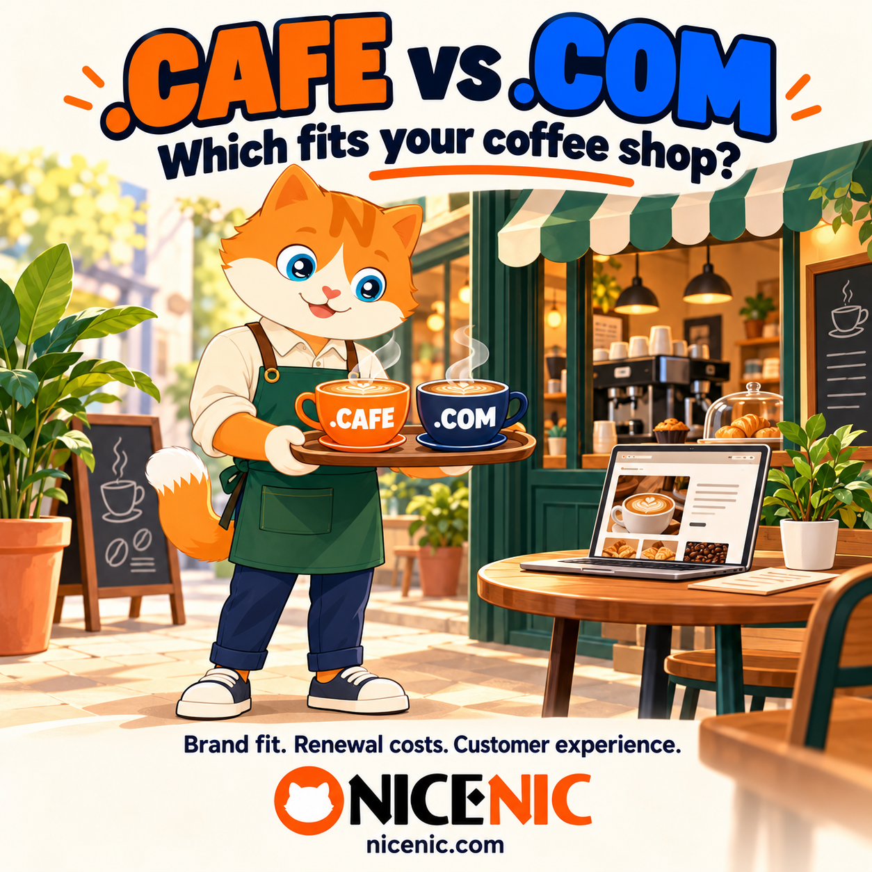 .CAFE vs .COM: Which Domain Is Better for Cafes and Coffee Shops?